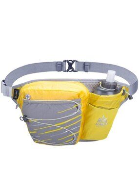 AONIJIE Yellow & Gray Hydration Belt Running Fanny Pack with Water Bottle Holder